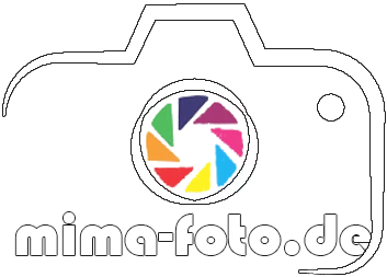 MIMA-Foto – Logo: Kamera mit bunter Blende